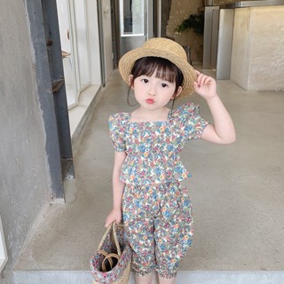 FiFi Baby พร้อมส่ง ชุด 2 ชิ้น ชุดเสื้อผ้า+กางเกง ชุดเด็กผู้หญิงน่ารัก แขนตุ๊กตาว์ ไซส์(95-130cm)