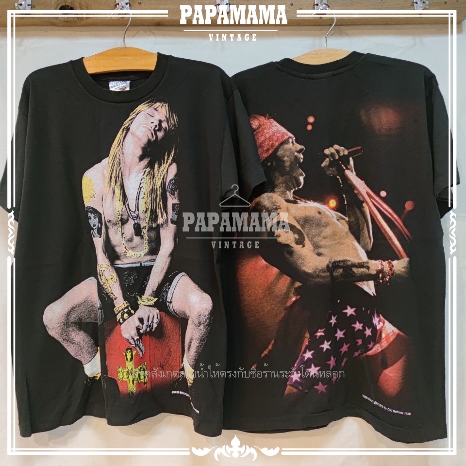 [ GUNS AND ROSES ] Original BOOTLEG เสื้อวง เสื้อทัวร์ เสื้อร๊อค วินเทจ papamama vintage shirt
