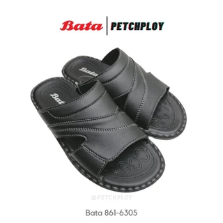 Bata รุ่น 4305-6305 รองเท้าแตะผู้ชาย บาจา แบบสวม สีดำ น้ำตาล