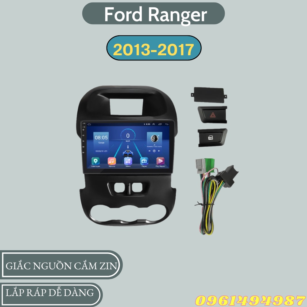 Ford Ranger บาล ์ ม 9 นิ ้ วพร ้ อมสายไฟซินในรถสําหรับหน ้ าจอดีวีดี android ขนาด 9 นิ ้ ว