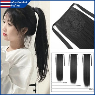 หางม้าตรงสวย ชิ้นหนา วิกผมหางม้า ไหมทนความร้อน วิกแฮร์พีซ เก…