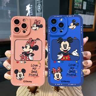 เคสป้องกันโทรศัพท์มือถือ ขอบสี่เหลี่ยม ลายมิกกี้ มินนี่เมาส์ สําหรับ OPPO Reno7 4G 6 8 Z 5G 5 F 7 Lite A17 A17K A77S A57S