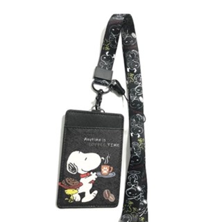 SNP BB  สายคล้องคอ สายคล้องบัตร ที่ใส่บัตร ซองใส่บัตร พร้อมสายคล้องคอ ลาย SNOOPY BB   งานดี สวยงาม สำหรับ บัตร 6x8   MNN