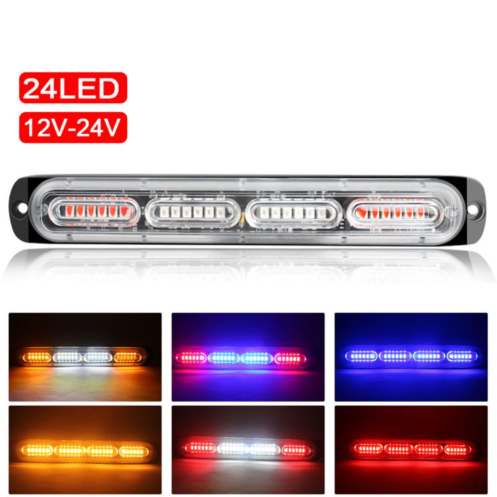 Car 24 Led Bar Strobe Lights Flasher Fso Auto Flash Police Flasher Stroboscopes Strobe Light Police 