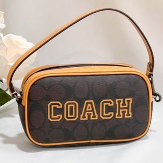 coach  Jamie Wristlet In Signature Canvas With Varsity Motif