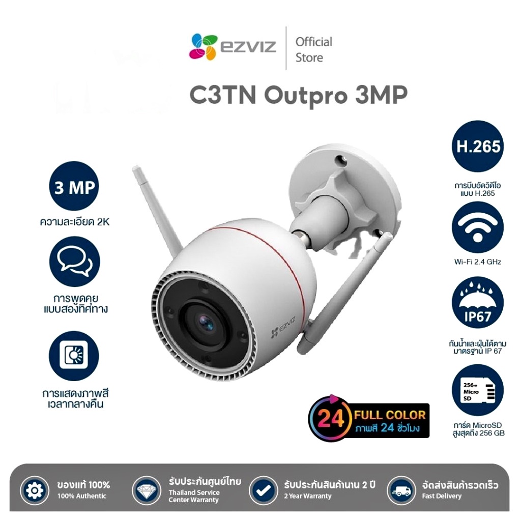 [ถูกสุดๆ 4.4]⚡️กล้องวงจรปิดไร้สาย⚡️EZVIZ รุ่น C3W / C3X / C3TN / H8C / C8PF / C8W / H8 Wi-Fi Camera รับประกัน 2