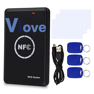 Rfid NFC Duplicator 125KHz คีย์ Fob เครื่องถ่ายเอกสาร 13.56MHz โปรแกรมเมอร์เข้ารหัส USB อินเตอร์เฟซ RFID เครื่องอ่านการ์ดอัจฉริยะ