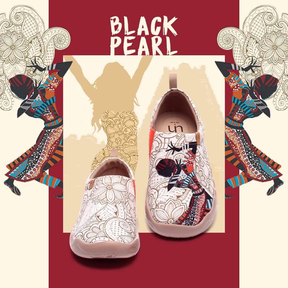 UIN fashion retro sports art casual sneakers travel shoes BLACKPEARL  Artist Paint Women Canvas Shoe