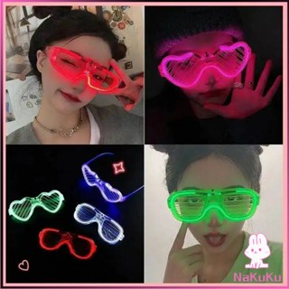 NKK แว่นตาเรืองแสง  มีหลอดไฟ LED แว่นตาเรืองแสง คริสต์มาส Luminous glasses