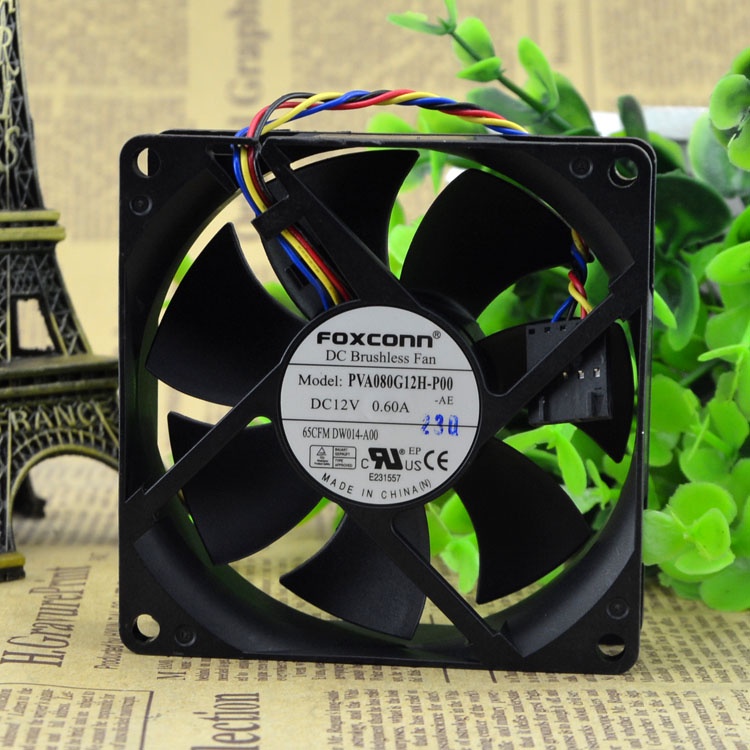 SZ PVA080G12H-P00 12V 0.60A 8CM 8025 4WIRES พัดลม