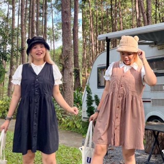 ชุดเอี้ยมเสื้อ+เดรสแยกชิ้น สไตล์มินิมอล