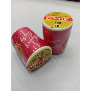 ด้ายวีนัสVENUS (ฉลากสีแดง ) ขนาด550เมตร เบอร์ 60 คละสี เหมาะสำหรับเย็บผ้า
