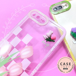 เคส 7+ 8+ 11เคสมือถือนิ่มใสกันกล้อง ซิลิโคน TPU ติดดอกไม้สีสดใส