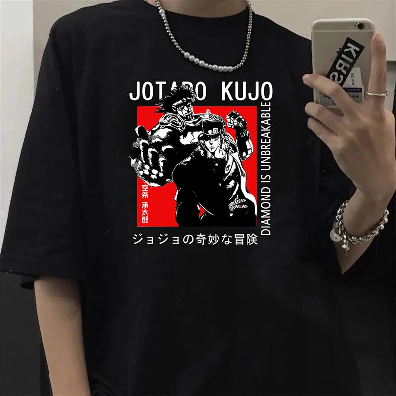 Jojo Bizarre Adventure tshirt male manga anime grunge y2k casual clothes tshirt manga graphic
