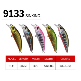 เหยื่อตกปลา Microbody จม ปลาซิว แบบแข็ง 38 มม. 3.2 กรัม 1 ชิ้น