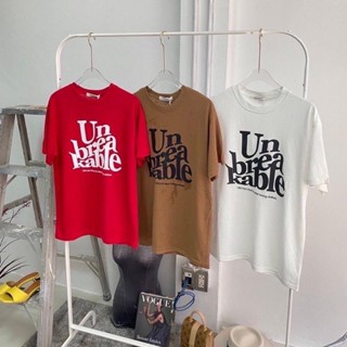 เสื้อยืด คอกลม แขนสั้น ผ้าเนื้อทราย เบาบางใส่สบาย แต่งพิมพ์ลายสกรีนด้านหน้า อก38-42ยาว26 งานป้าย Miss bella