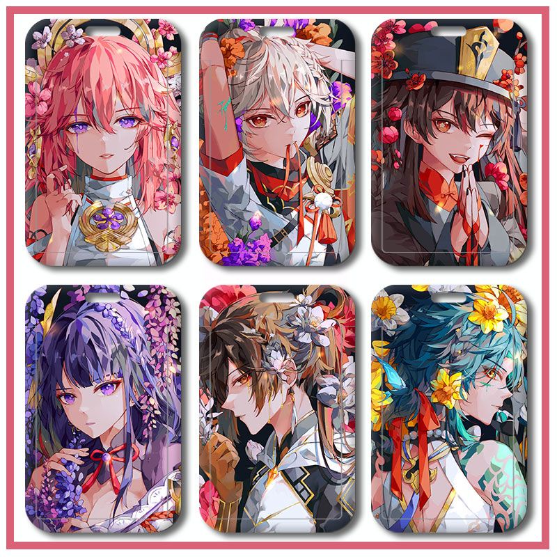 อะนิเมะการ์ตูน Genshin Impact HuTao/ Xiao/ ZhongLi ที่กําหนดเองนักเรียนโรงเรียน ID Card ส่วนบุคคล ID