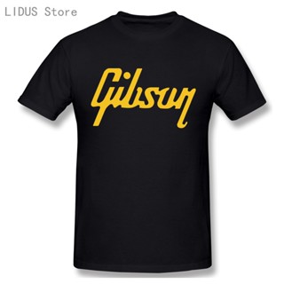 เสื้อยีด แบรนด์หรู Gibson เสื้อยืดผู้ชายเพลงชายร็อคผู้ชายเสื้อแขนสั้นเสื้อยืดฮิปฮอปผู้ชายเสื้อยืดเสื้อทีเชิ้ต