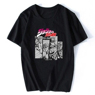 เสื้อยืดผ้าฝ้าย 100% พิมพ์ลายอนิเมะ Jojos Bizarre Adventure Manga Camisetas Vaporwave โอเวอร์ไซซ์ ไซซ์ X