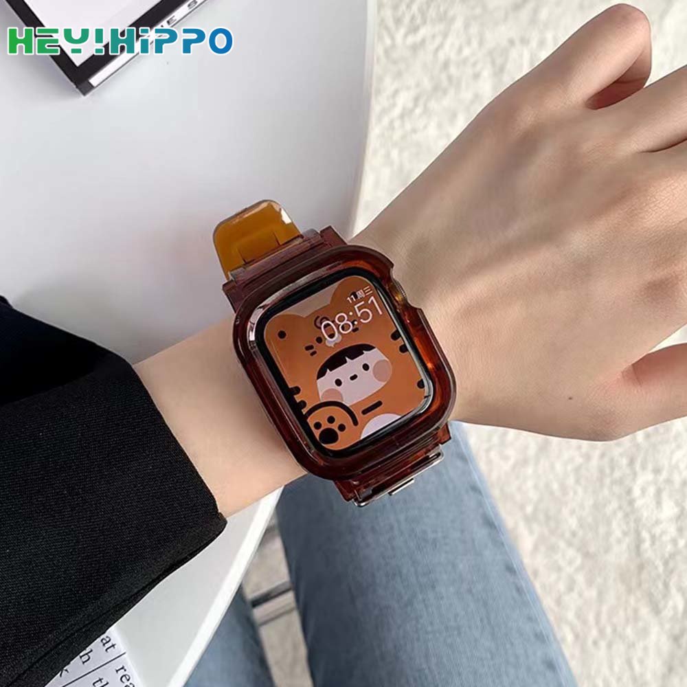 สายนาฬิกาข้อมือ แบบใส ขนาด 45 มม. 44 มม. 42 มม. 41 มม. 40 มม. 38 มม. สําหรับสมาร์ทวอทช์ iwatch series 8 7 6 5 SE 4