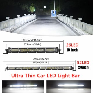 Slim LED Light Bar Single Row 10&amp;quot; 20&amp;quot; 130W 260W led bar 12v 24v running lights for cars ATV SUV 4X4 Off Road L