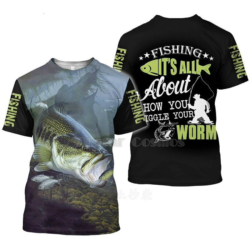 ใหม่ เสื้อยืดลําลอง แขนสั้น คอกลม พิมพ์ลายการ์ตูนตกปลา 3D สไตล์ฮาราจูกุ แฟชั่นฤดูร้อน สําหรับผู้ชาย ผู้หญิง