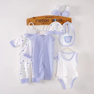 Babyonline(Y313)P2 (ส่งด่วน1วัน)ชุดบอดี้สูทเด็กทารกแรกเกิด1เซ็ต8ชิ้น ผ้าฝ้าย นิ่ม อ่อนโยนต่อผิว