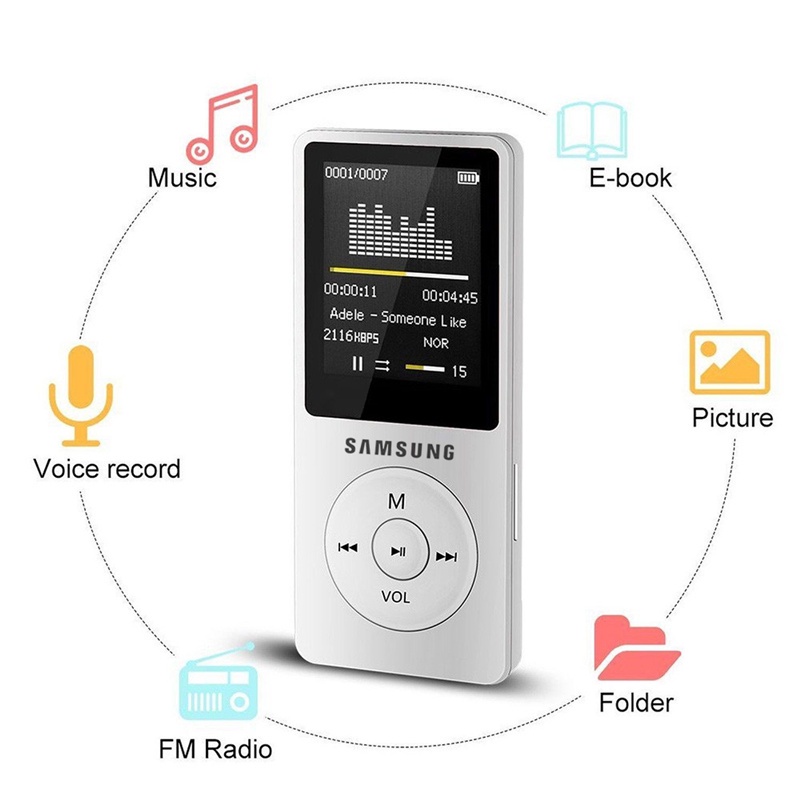 Samsung Walkman เครื่องเล่น MP4 วิทยุ FM MP3 หน้าจอ LCD แบบพกพา