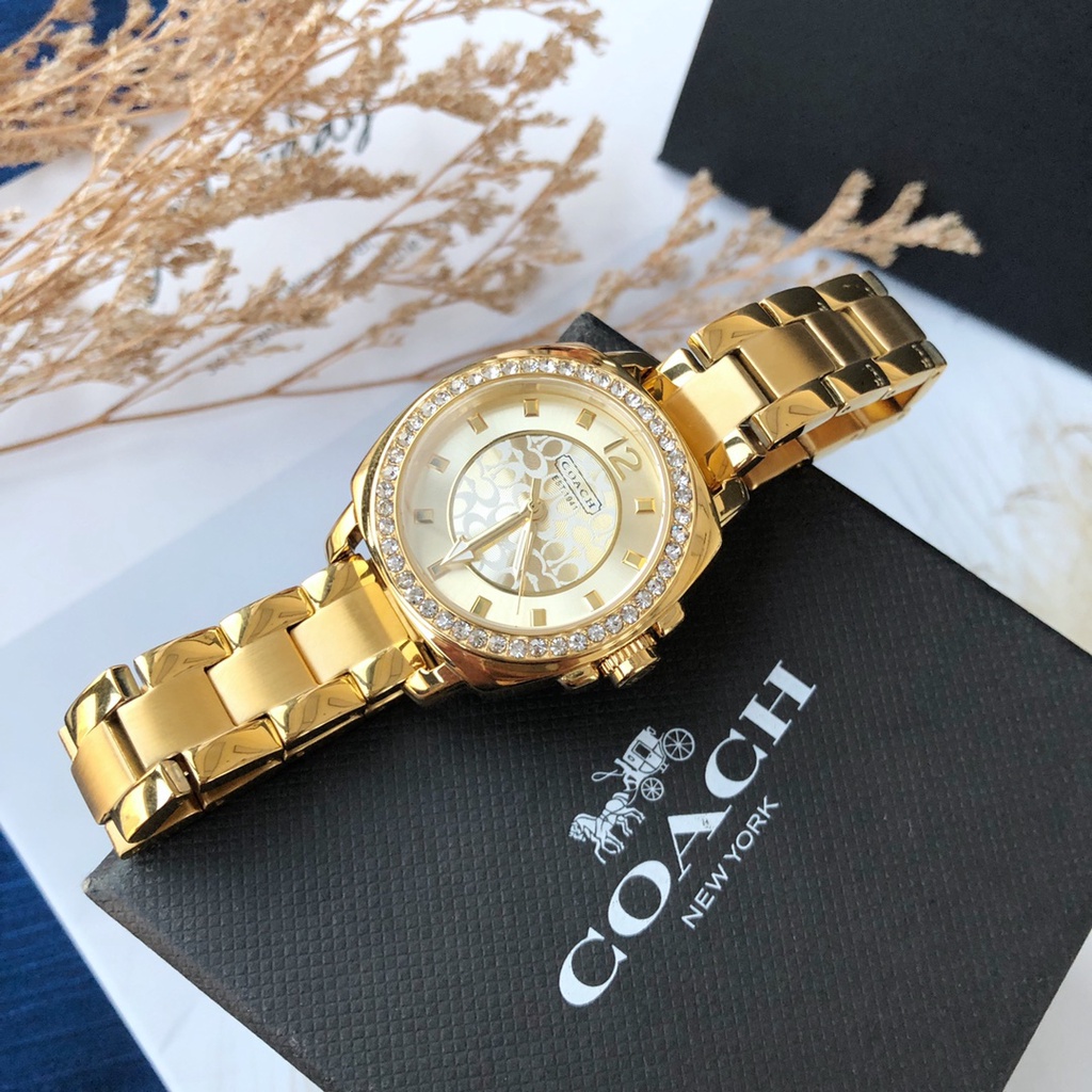 Coach Women's Mini Boyfriend Gold Crystal Glitz Watch 14501700 14501701 14501699 34mm