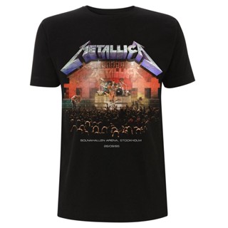 เสื้อยืดผ้าฝ้าย แขนสั้น พิมพ์ลาย Metallica Live Stockholm Sweden 1986 Tour พลัสไซซ์ พลัสไซซ์ ของขวัญคริ