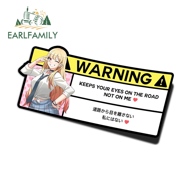 EARLFAMILY 13 ซม.สําหรับ Kitagawa Marin ป้ายรถสติกเกอร์ Trunk อะนิเมะ RV JDM Trunk Decal Graffiti กันน้ํารถอุปกรณ์เสริม Decor