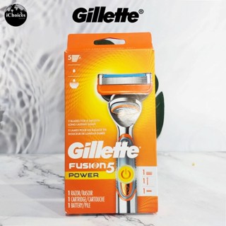 [Gillette] Fusion5 Power Razors for Men 1 Razor 1 Blade Refill 1 Battery ชุดมีดโกน ยิลเลตต์ พาวเวอร์ 1 ด้าม + 1 ใบมีด