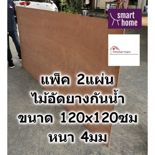 ไม้อัดยางกันน้ำ ขนาด 120x120ซม หนา 4มม แพ็ค 2แผ่น - ไม้อัด อัดยาง ไม้