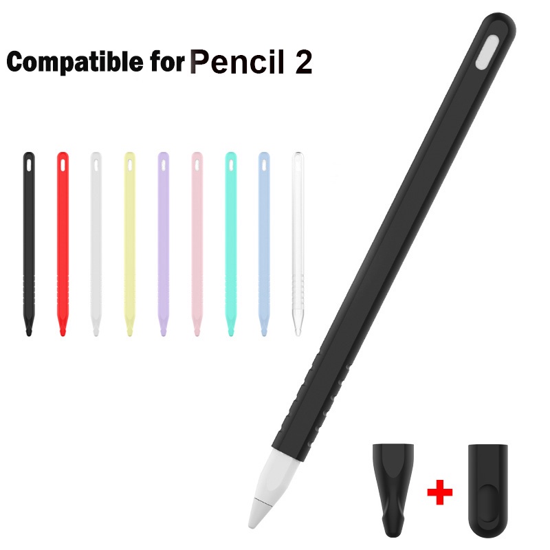 สําหรับ Apple Pencil 2 / 1 เคสสีทึบ ธุรกิจ ป้องกัน กันลื่น ปลายผิว เคสสติกเกอร์ กันรอยขีดข่วน