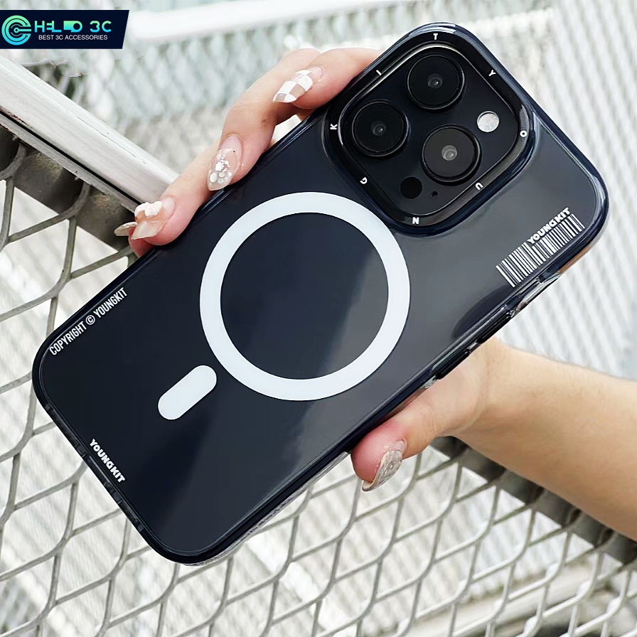 เคสแม่เหล็ก Youngkit โปร่งใส เข้ากันได้กับ เคส iphone 13/14 เข้ากันได้กับ เคสไอโฟน 14 pro max กันกระ