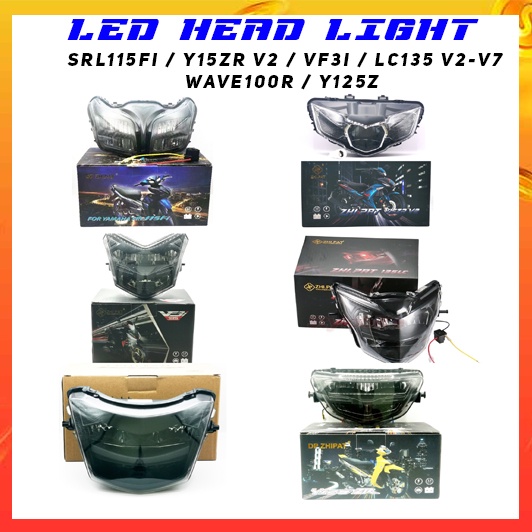 LED ไฟหน้า LAMPU DEPAN SRL115 FI Y15ZR V2 VF3I LC135 V2 V3 V4 V5 V6 V7 WAVE100R Y125Z ZHIPAT PAT