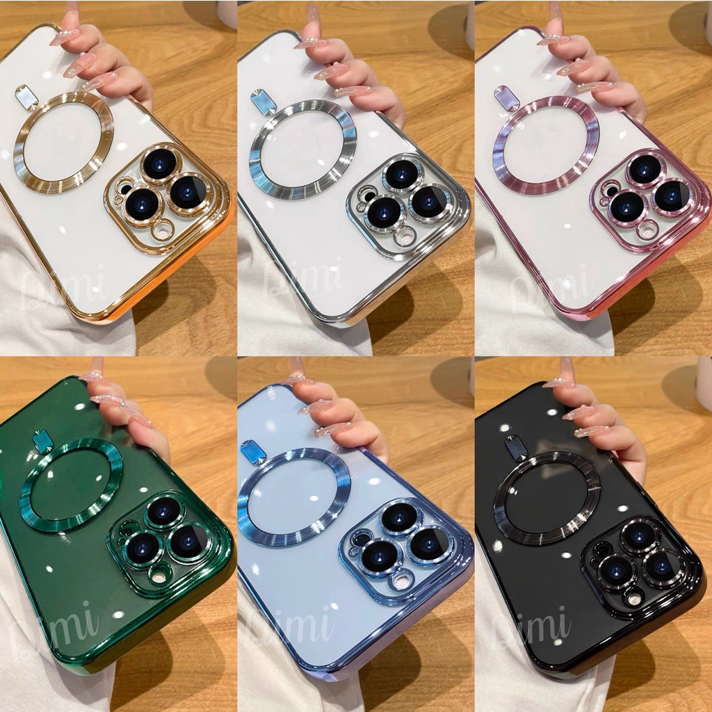 สำหรับ ไอโฟน เคสนิ่มชาร์จได้ ขอบเงา พร้อมเลนส์กล้อง รุ่น foe iPhone 11 11Promax 12 12Promax 13 13Pro 13Promax 16 Pro max