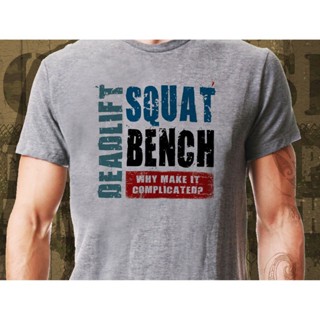 Lint9 [พร้อมส่ง] เสื้อยืดผ้าฝ้าย 100% พิมพ์ลาย Deadlift Squat Bench Crossfit พลัสไซซ์ สําหรับผู้ชาย พลัสไซซ์ XS-6XLSize