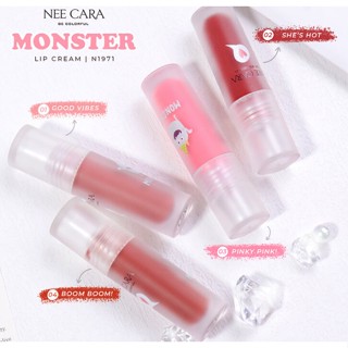 ⚡FLASH SALE⚡♡พร้อมส่ง์ Nee Cara N1971Monster lip cream ทิ้นท์กลอสฉ่ำวาว สุดปัง