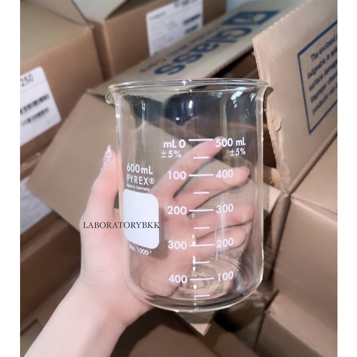 บีกเกอร์แก้ว Pyrex Germany🇩🇪 พร้อมส่งทุกขนาด 100 250 400 600 1000 ml ทนความร้อนถึง borosilicate Glas