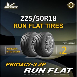 ผ่อน0% (ส่งฟรี) MICHELIN 225/50R18 PRIMACY 3ST ZP (RUN FLAT) ยางใหม่ ผลิตปี2022 ราคาต่อ2เส้น แถมจุ๊บลม 255 50R18