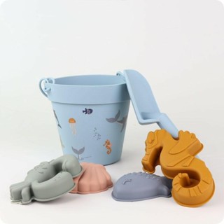 Afterkids Silicone Beach toy set ชุดถังตักดินซิลิโคนและแม่พิมพ์เล่นทราย