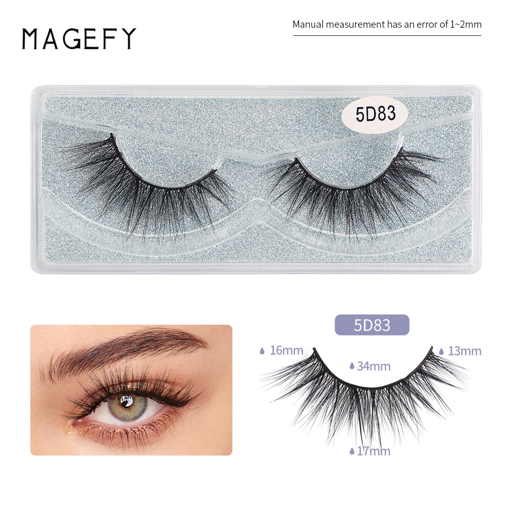MAGEFY ขนตาปลอม 5D ขนมิงค์ธรรมชาติ 1 คู่