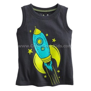 TNB-237 เสื้อแขนกุดเด็กชายลายจรวด Size-110 (4-5Y)