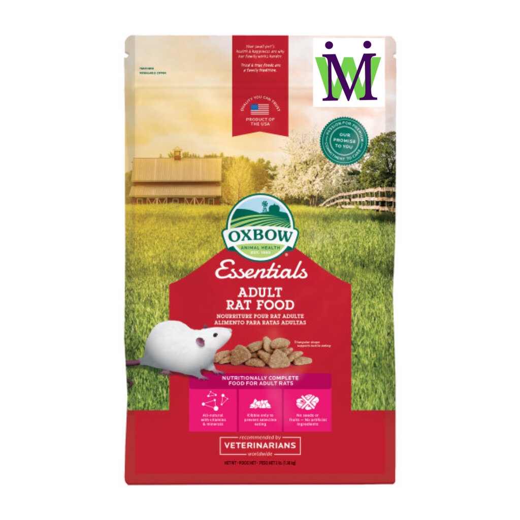 Oxbow อาหารหนู อาหารหนูโต 1.3Kg ซื้อคู่กับ หนอนนกอบแห้ง ขนมหนูแฮมสเตอร์ ทรายอาบน้ำหนู จะได้ราคาพิเศษ