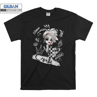 [COD]GILDAN Cruella Artsy Disney เสื้อยืดลําลอง แขนสั้น มีฮู้ด ทรงโท้ท โอเวอร์ไซซ์ สําหรับผู้ชาย ผู้หญิง 6596S-5XL