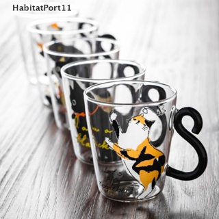 Habitatport แก้วมัก ลายแมวน่ารัก 250 มล. สําหรับใส่กาแฟ ชานม น้ําผลไม้