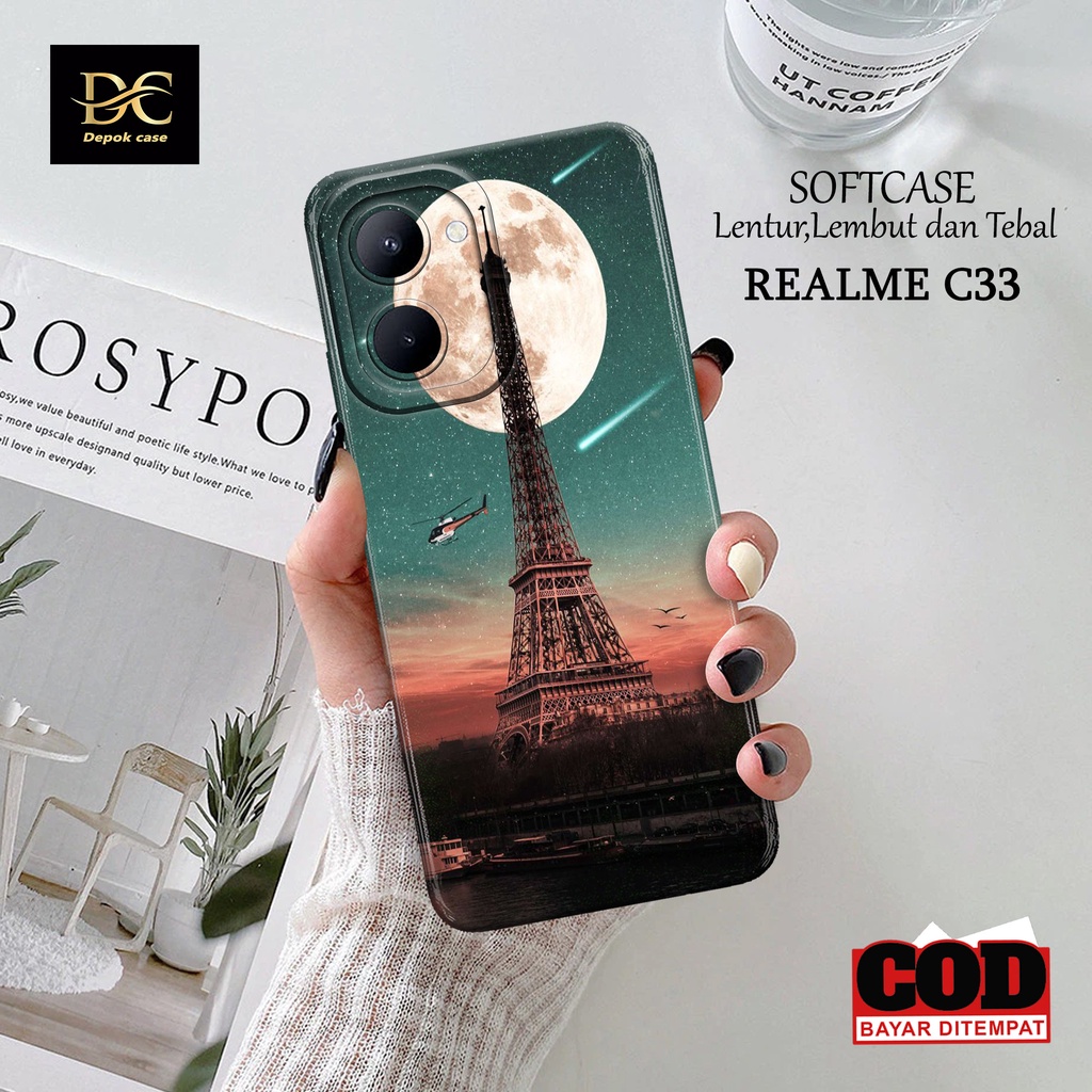 เคส HP ล่าสุด Realme C33 - เคสแฟชั่น PARIS - เคสโทรศัพท์ Realme C33 ล่าสุด - โทรศัพท์ Realme C33 Sof