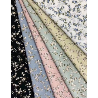 ผ้าไหมอิตาลีหน้ากว้าง60นิ้ว ลายช่อเล็กใหม่#หน่วยตัดเป็นหลา#ผ…