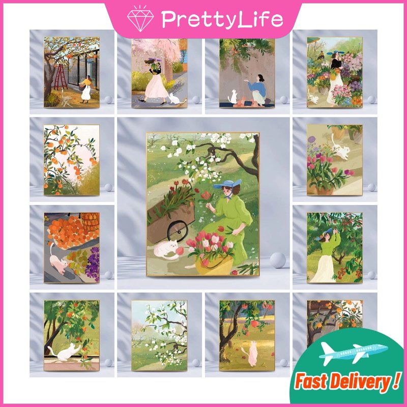 【PL】ภาพวาดปักเพชร ลายแมว 5D ขนาด 30×40 ซม. 40×50 ซม. DIY สําหรับตกแต่งเพื่อน หน้าร้อน ราคา ถูกที่สุด ดีลบีเคเค